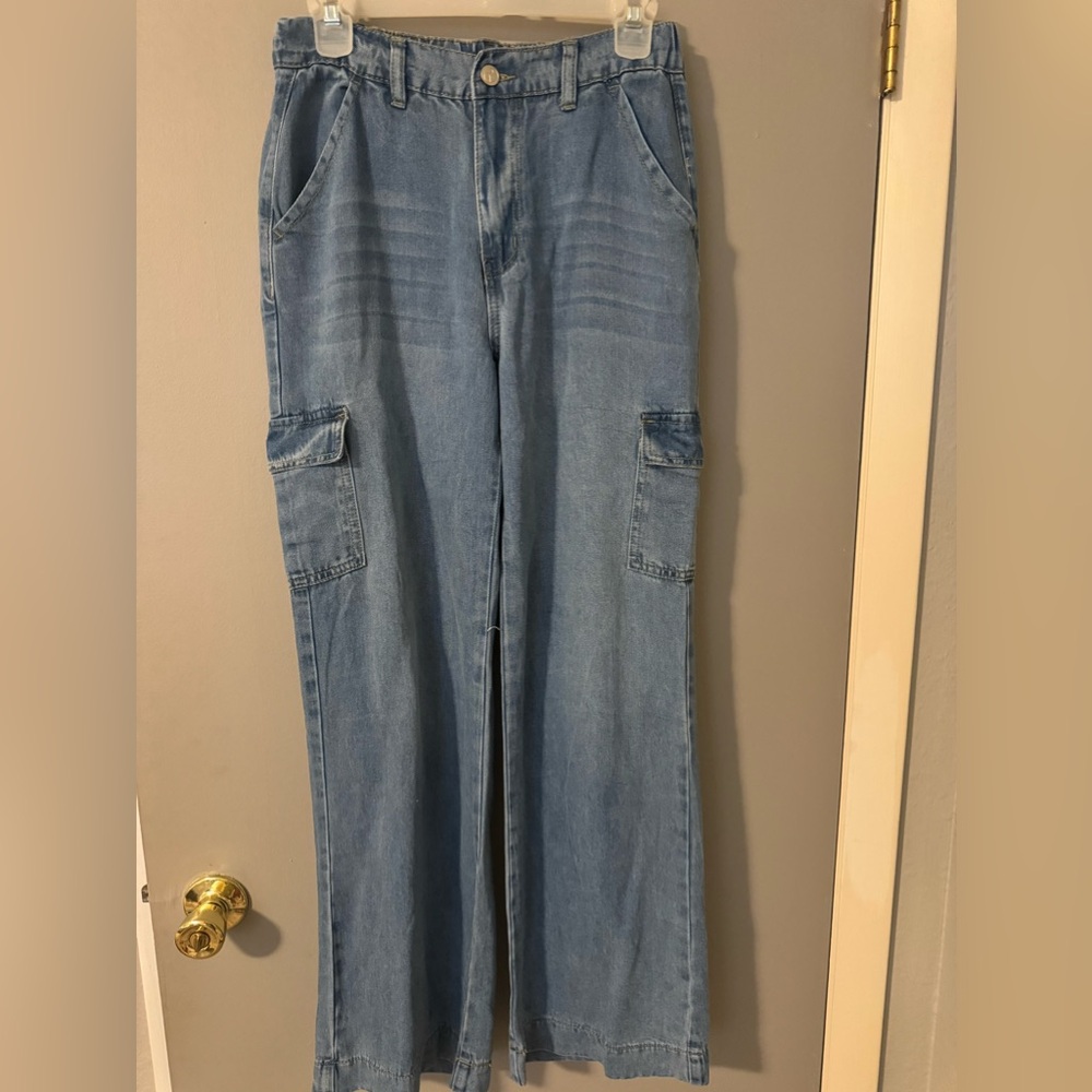 One Republic For All lightweight cargo wide leg jeans size S